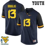 Youth West Virginia Mountaineers NCAA #13 Rasul Douglas Navy Authentic Nike Stitched College Football Jersey ZQ15H10XY